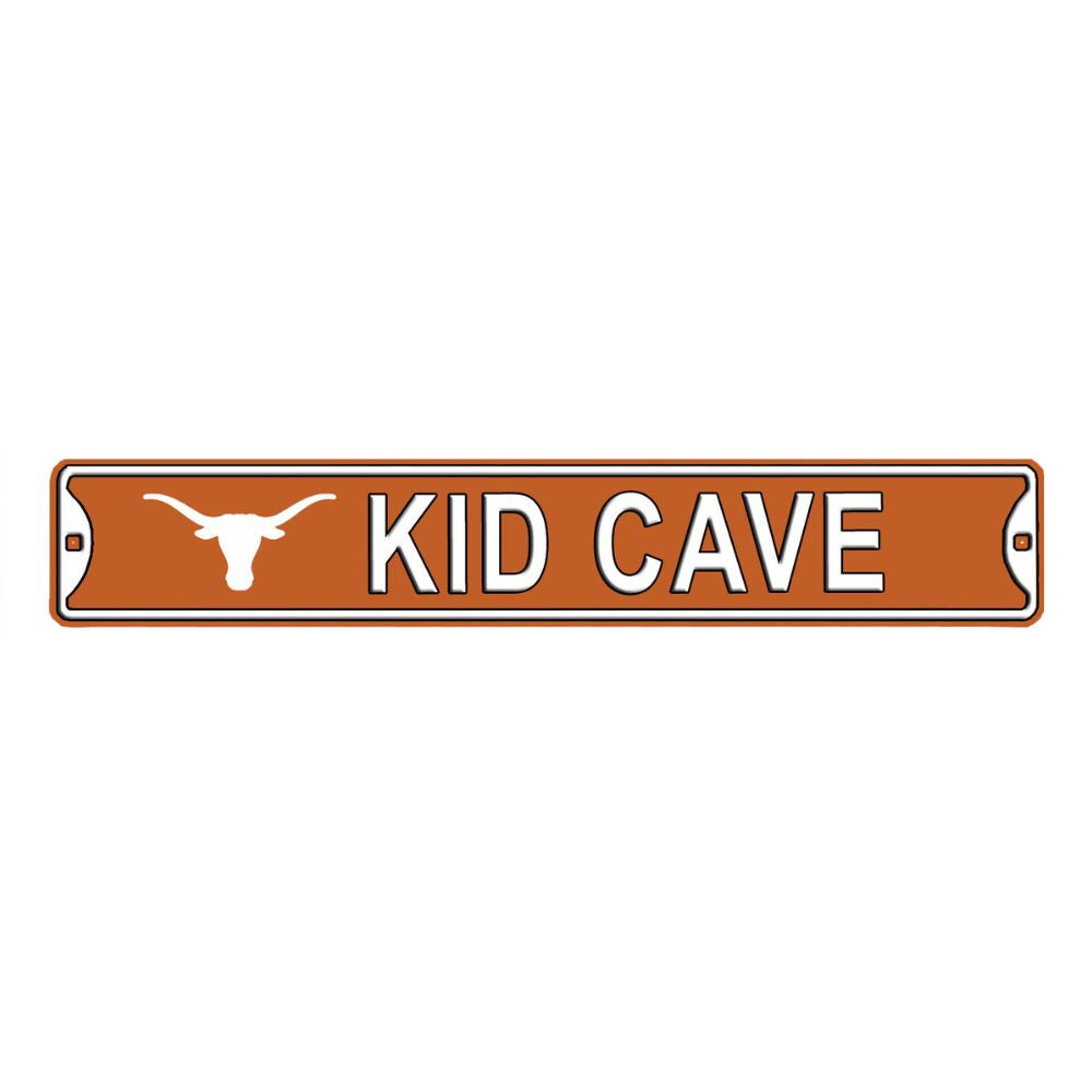Texas Longhorns - KID CAVE -Steel Embossed NCAA Mini Street Sign
