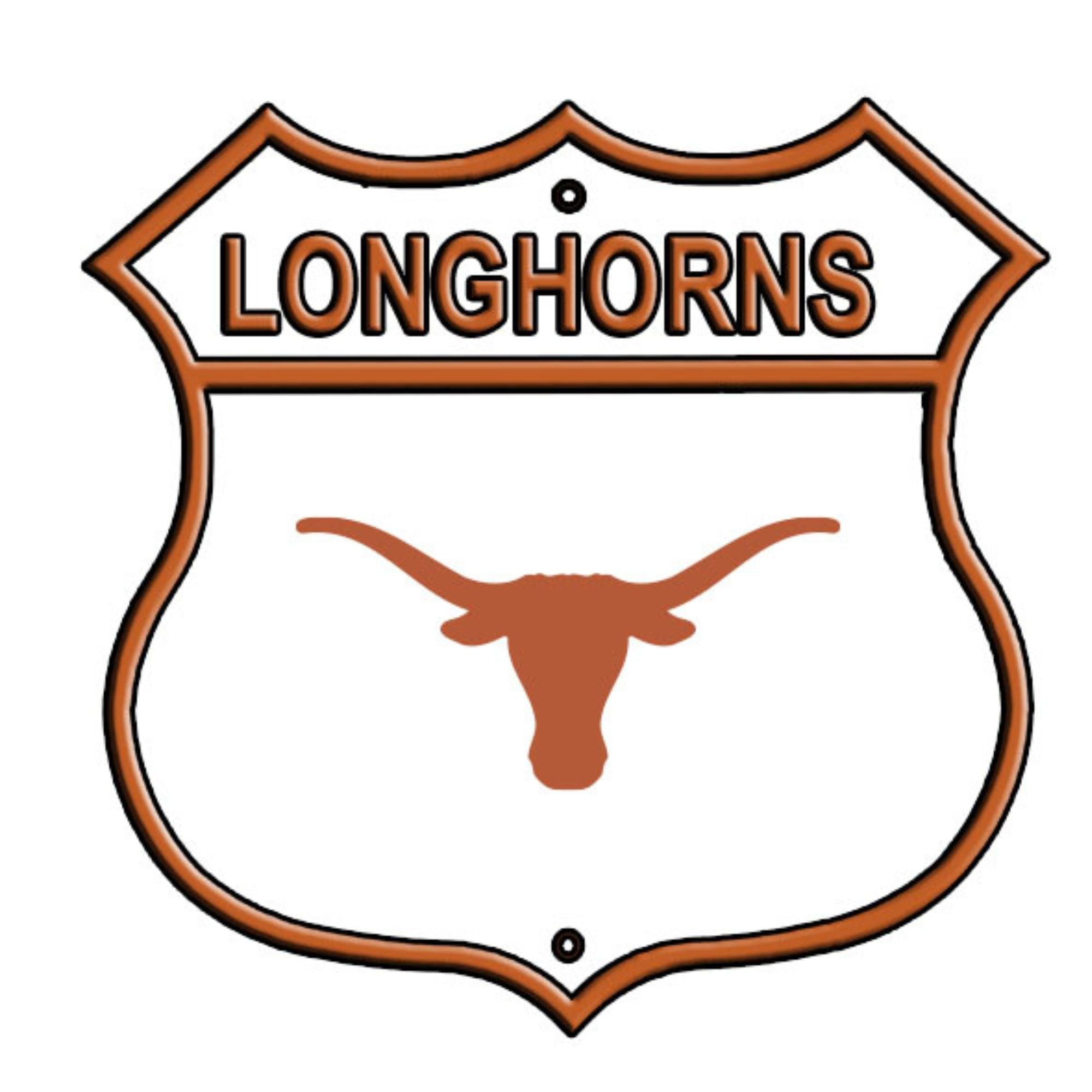 Texas Longhorns Embossed Steel Route Sign