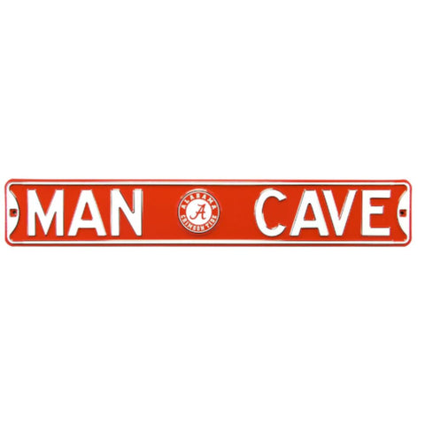 Alabama Crimson Tide - MAN CAVE - Embossed Steel Street Sign