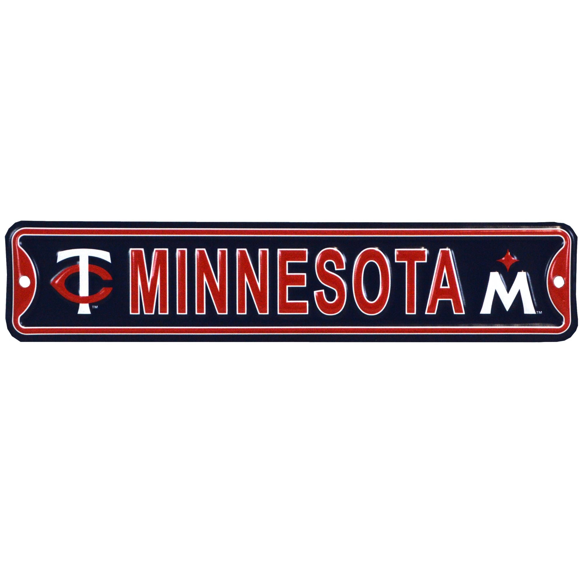 Minnesota Twins -CITY LOGO- Steel Embossed MLB Mini Street Sign