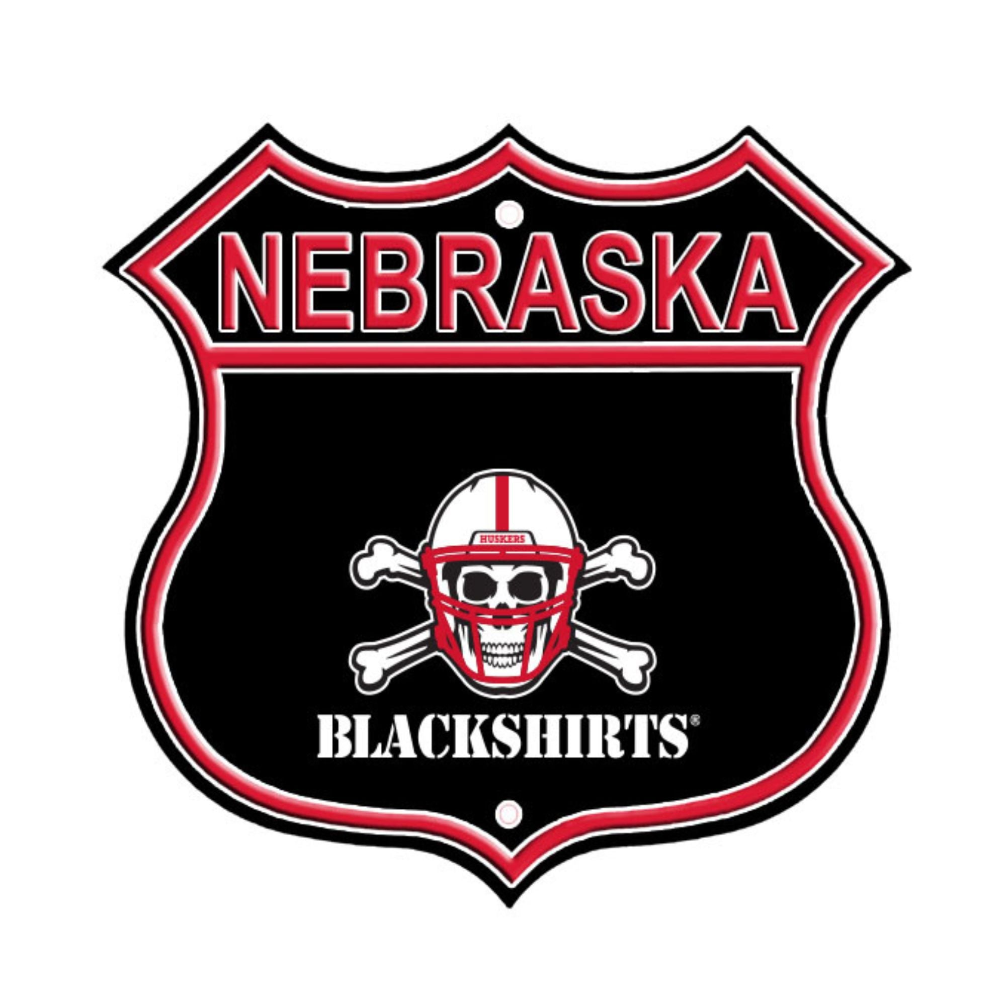 Nebraska Huskers Embossed Steel Route Sign