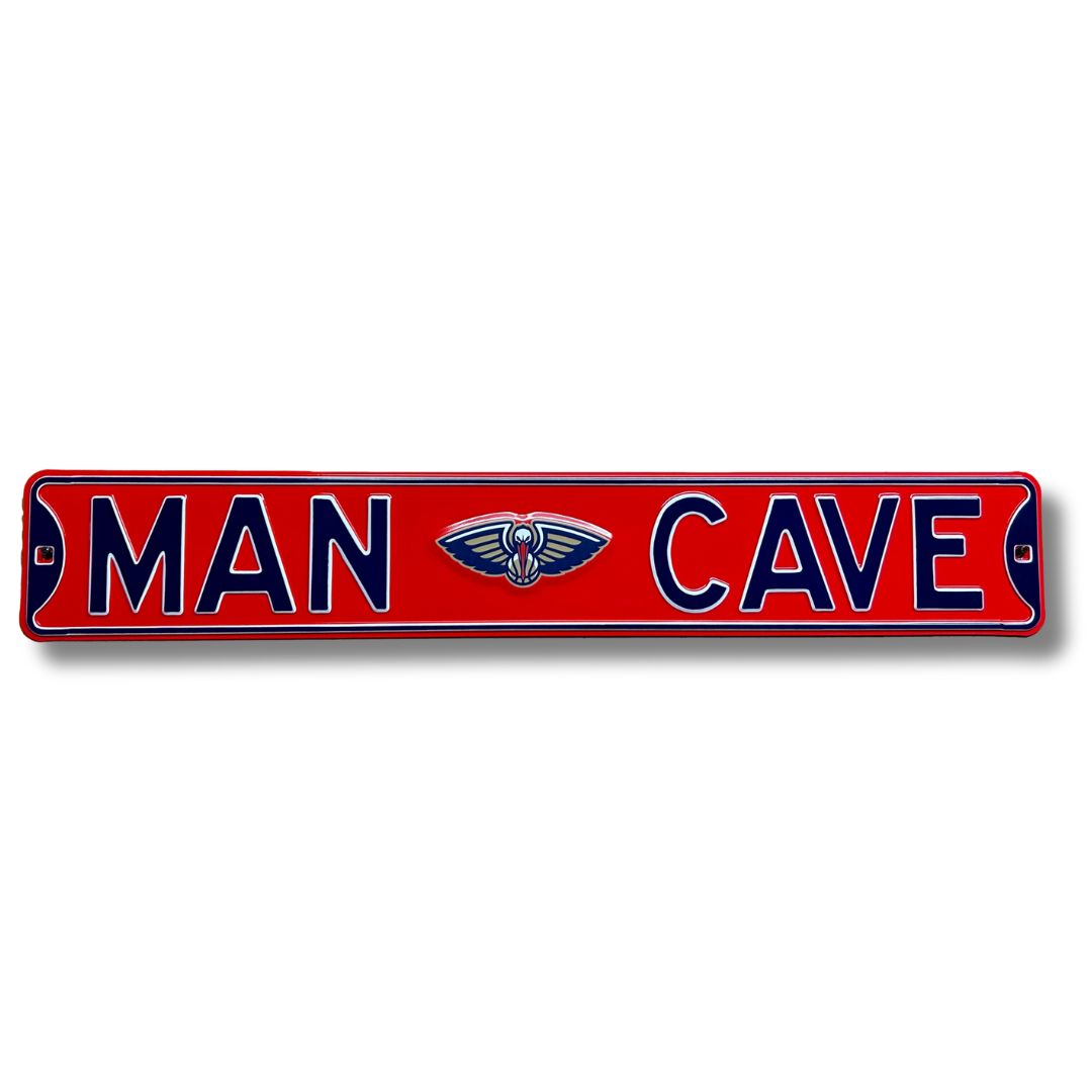 New Orleans Pelicans - MAN CAVE - Embossed Steel Logo Street Sign