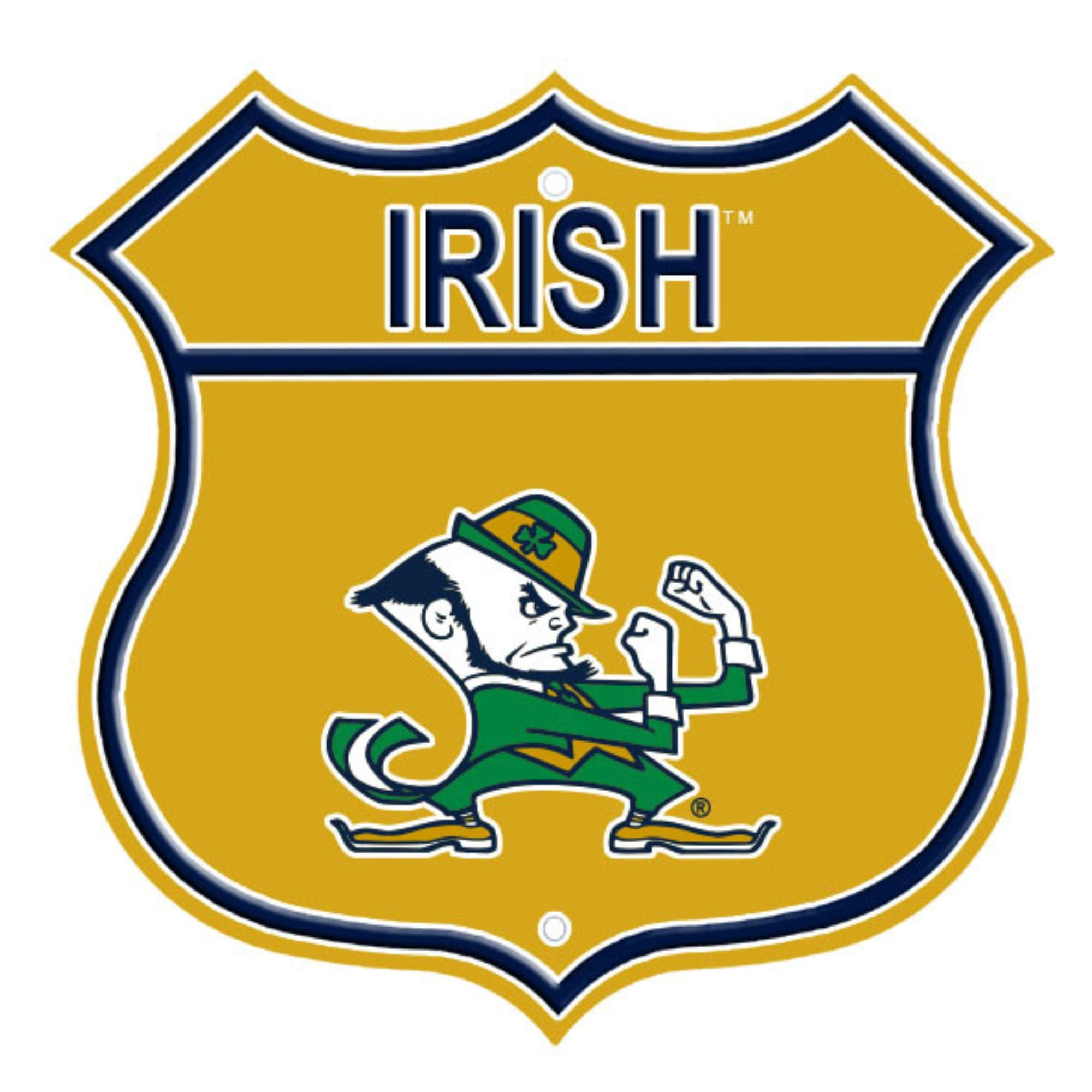 Notre Dame Fighting Irish Embossed Steel Route Sign