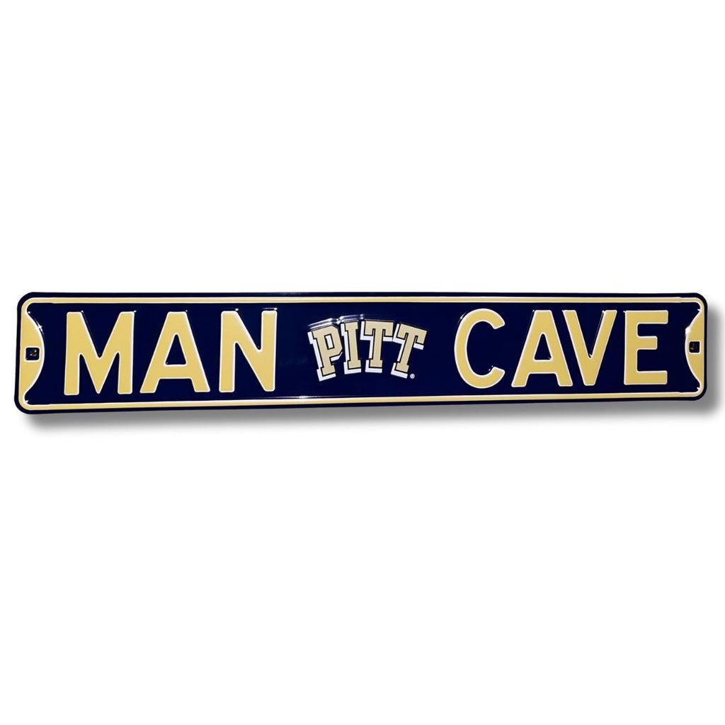 Pittsburgh Panthers - MAN CAVE - Embossed Steel Logo Street Sign