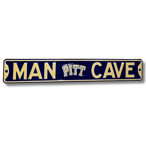 Pittsburgh Panthers - MAN CAVE - Embossed Steel Logo Street Sign