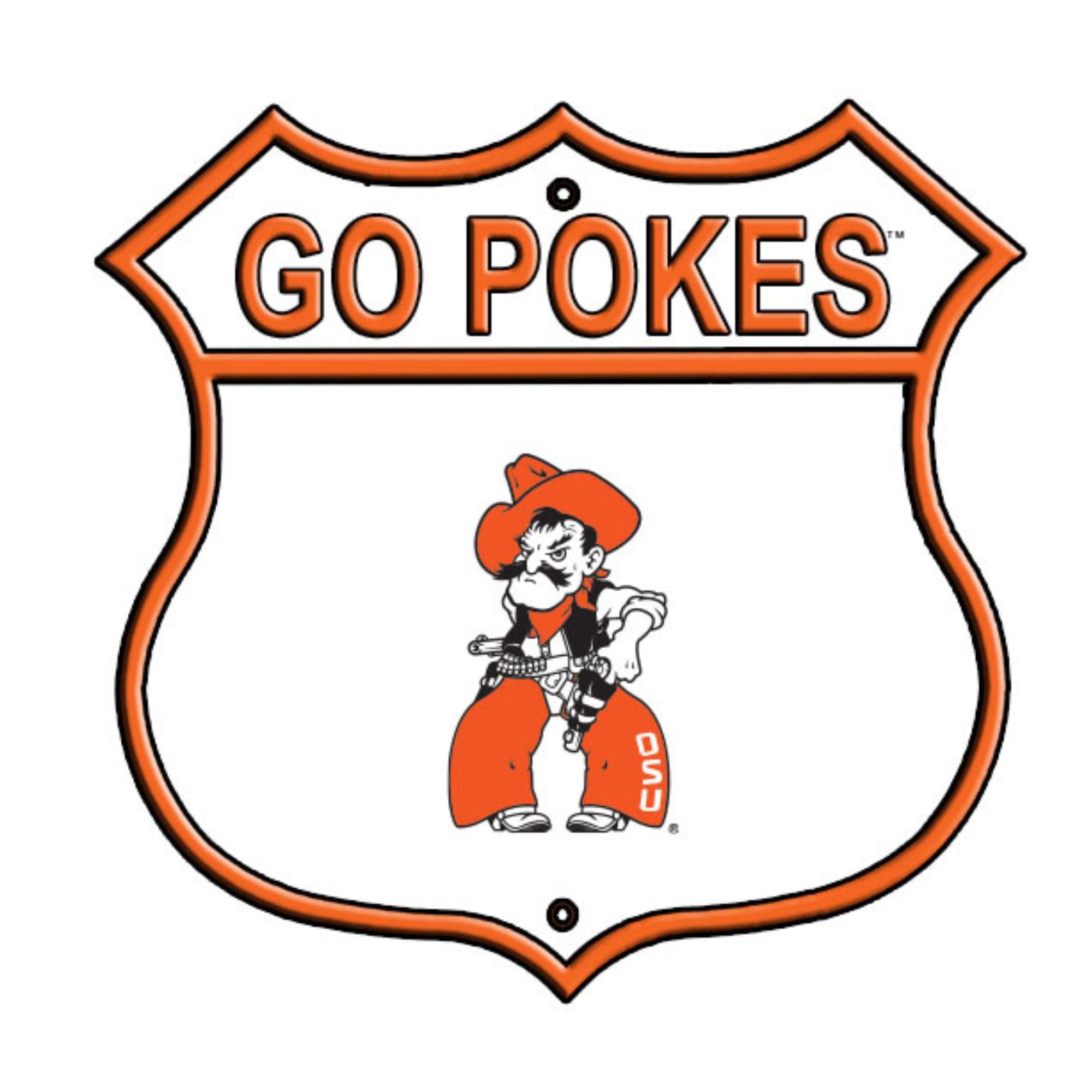 Oklahoma State Cowboys Embossed Steel Route Sign