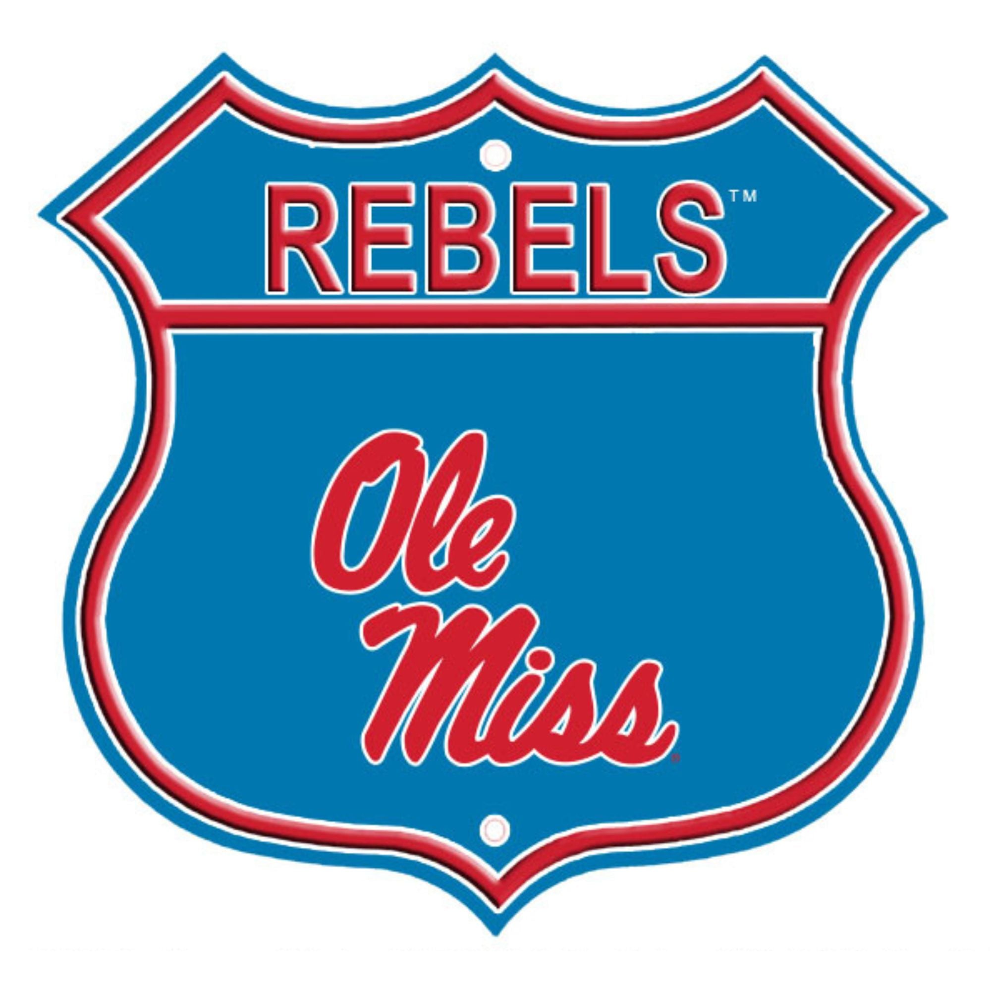 Ole Miss Rebels Embossed Steel Route Sign
