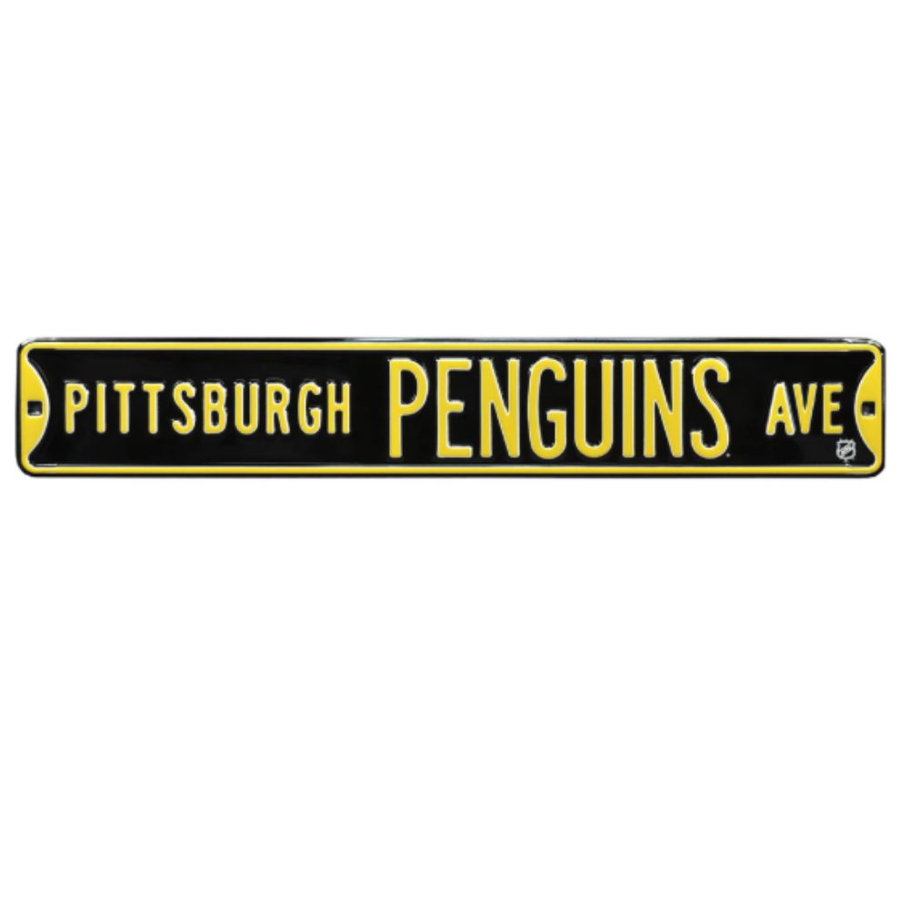 Pittsburgh Penguins- PITTSBURGH PENGUINS AVE -Embossed Steel Street Sign