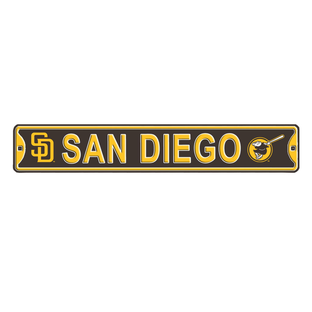San Diego Padres -CITY LOGO- Steel Embossed MLB Mini Street Sign