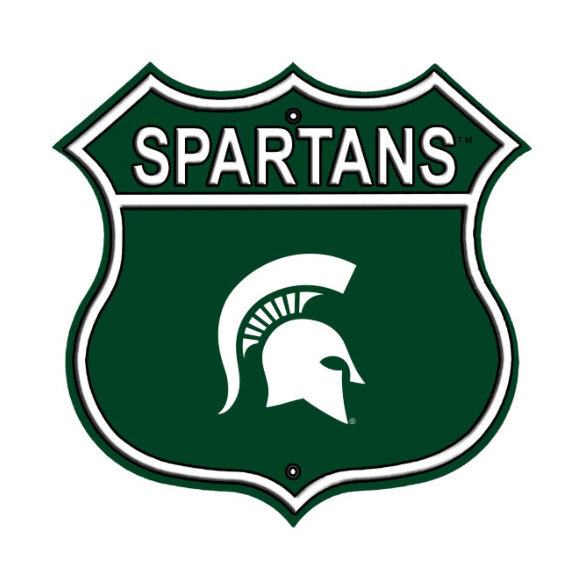 Michigan State Spartans Embossed Steel Route Sign