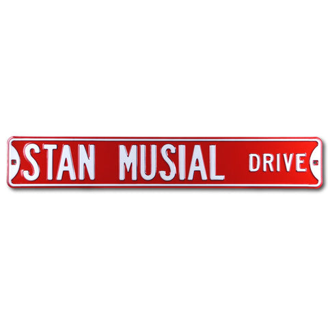 St. Louis Cardinals - Stan Musial Drive - Embossed Steel Street Sign