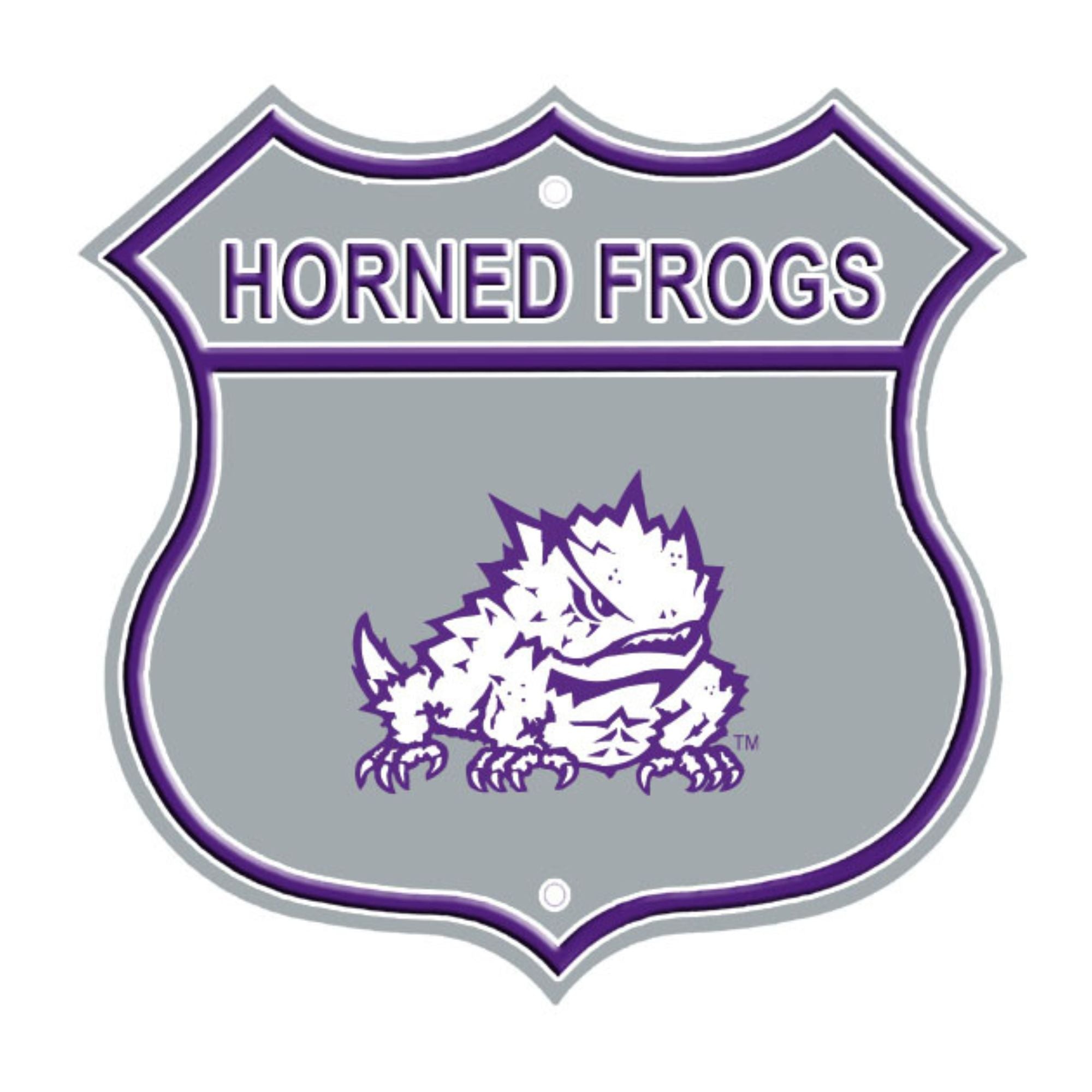 TCU Horned Frog Embossed Steel Route Sign