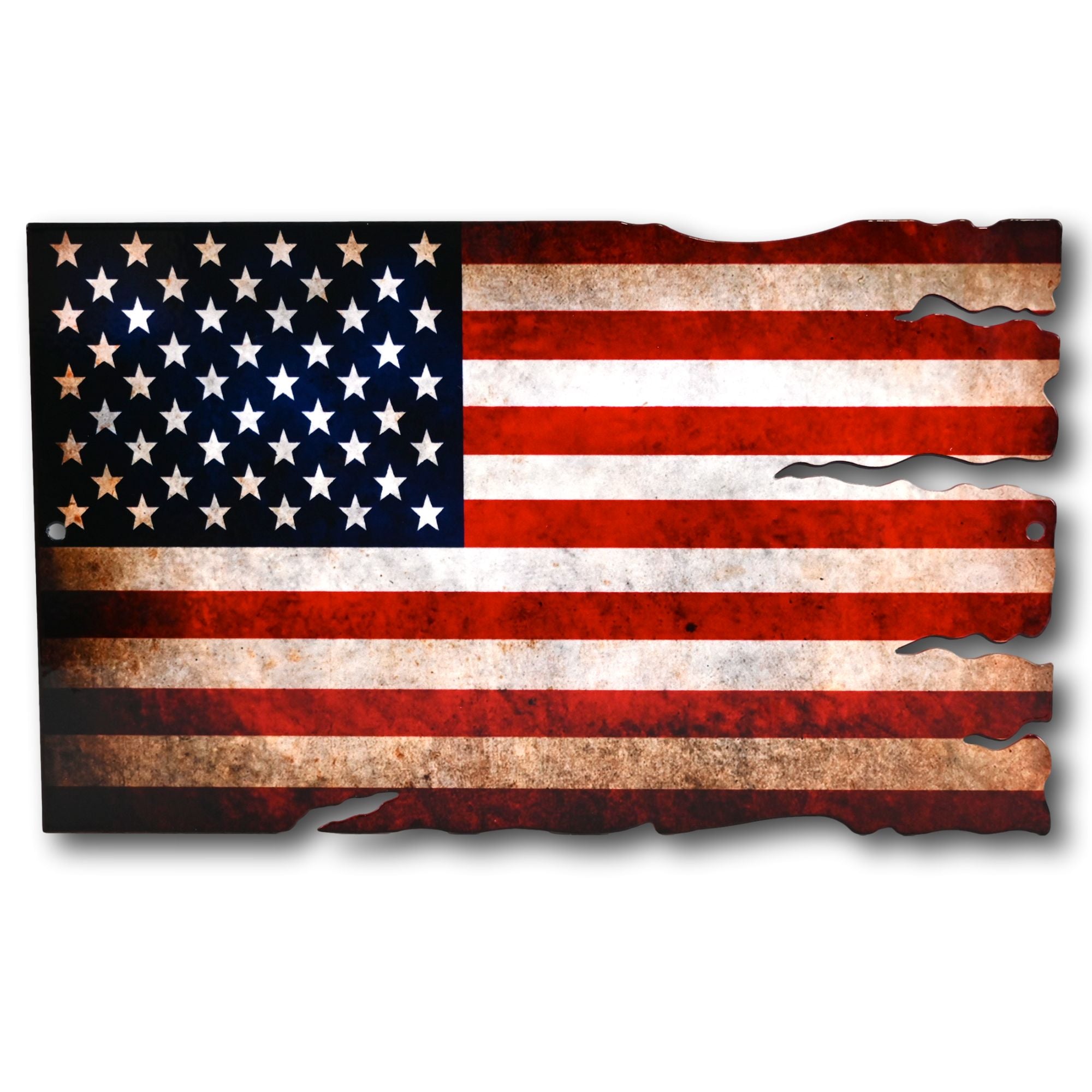 Distressed American Flag Steel 12 Inch Sign