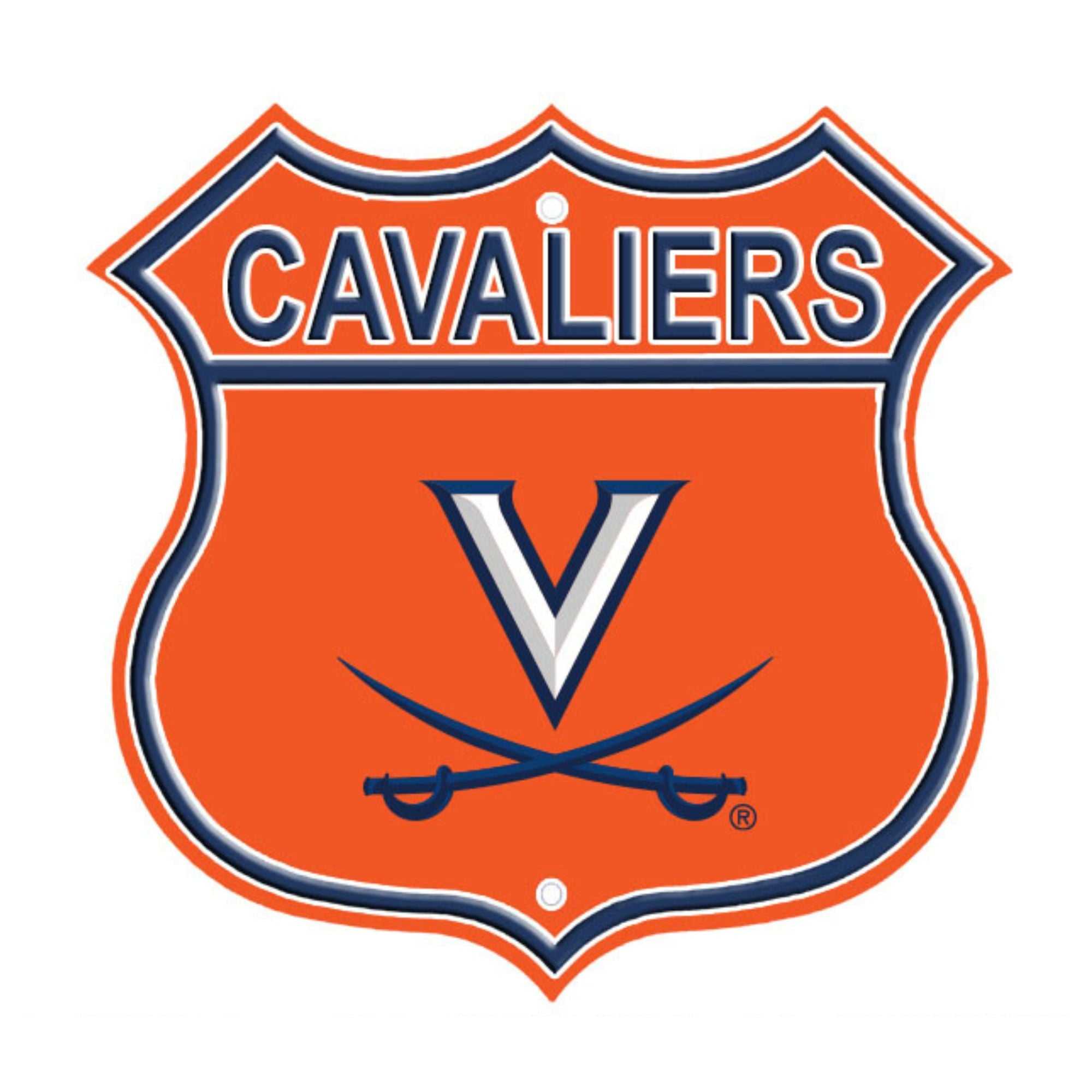 Virginia Cavaliers Embossed Steel Route Sign