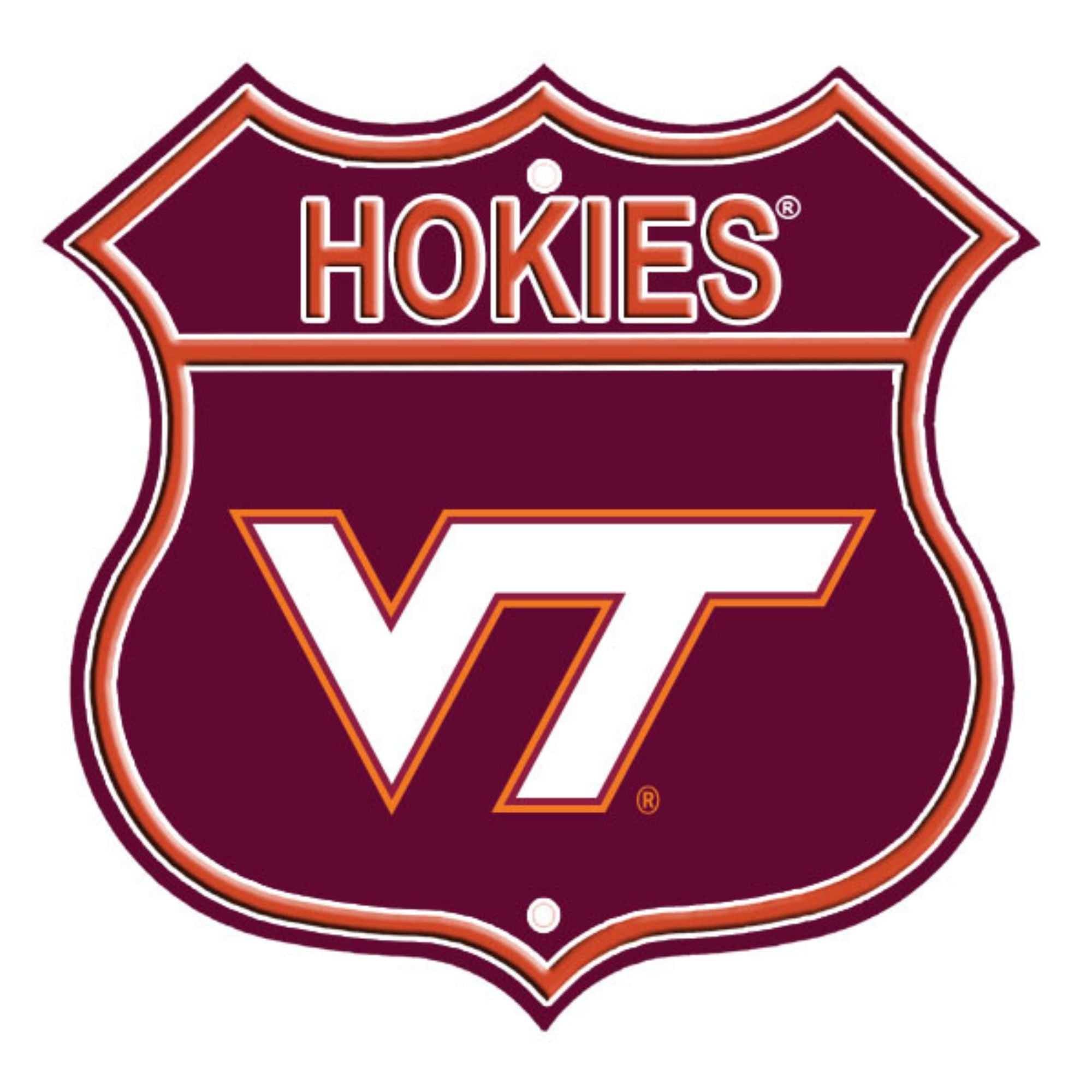 Virginia Tech Hokies Embossed Steel Route Sign