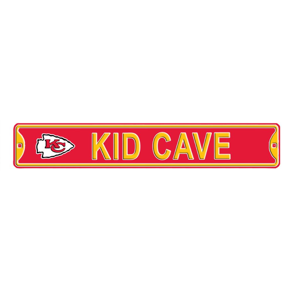 Kansas City Chiefs  - KID CAVE -Steel Embossed NFL Mini Street Sign