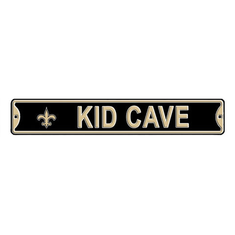 New Orleans Saints - KID CAVE -Steel Embossed NFL Mini Street Sign
