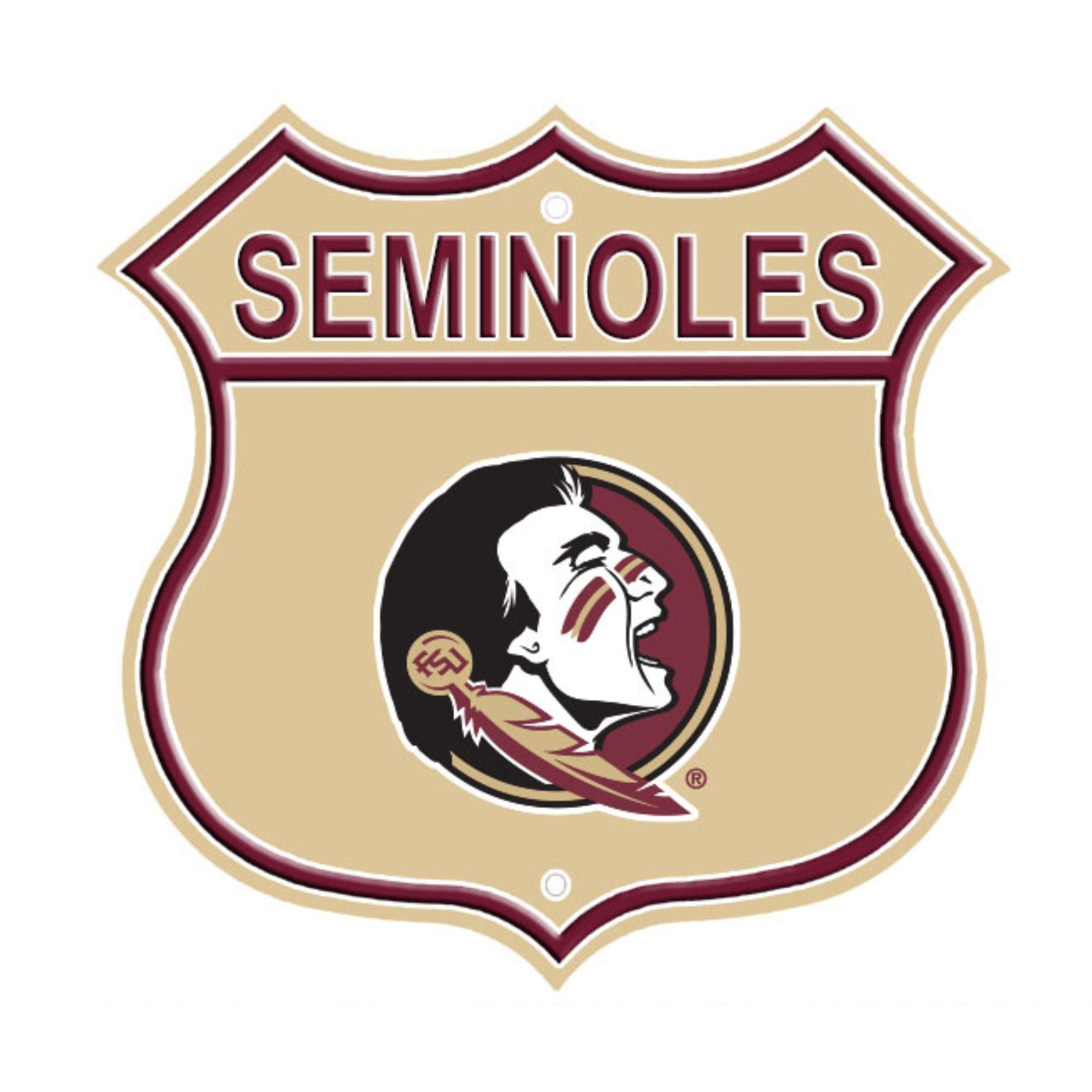 FSU Seminoles Embossed Steel Route Sign