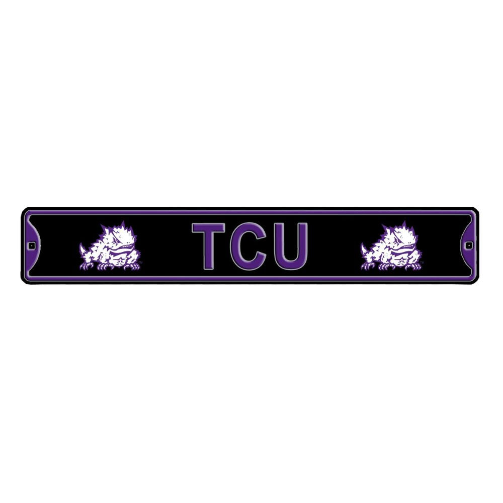 TCU Frogs - Steel Embossed NCAA Mini Street Sign