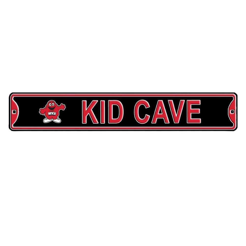 Western Kentucky Hilltoppers - KID CAVE -Steel Embossed NCAA Mini Street Sign