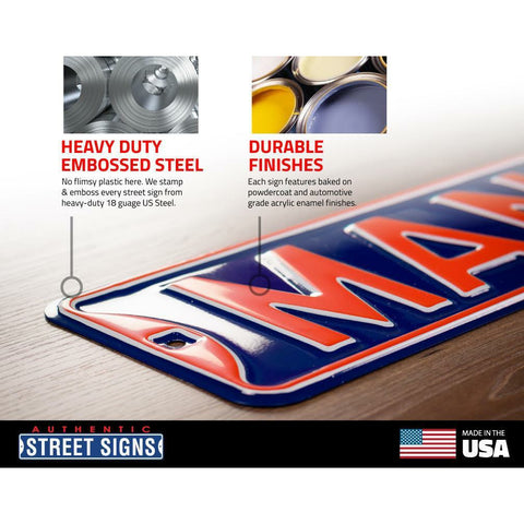 Chicago Cubs - THE FRIENDLY CONFINES - Embossed Steel Street Sign