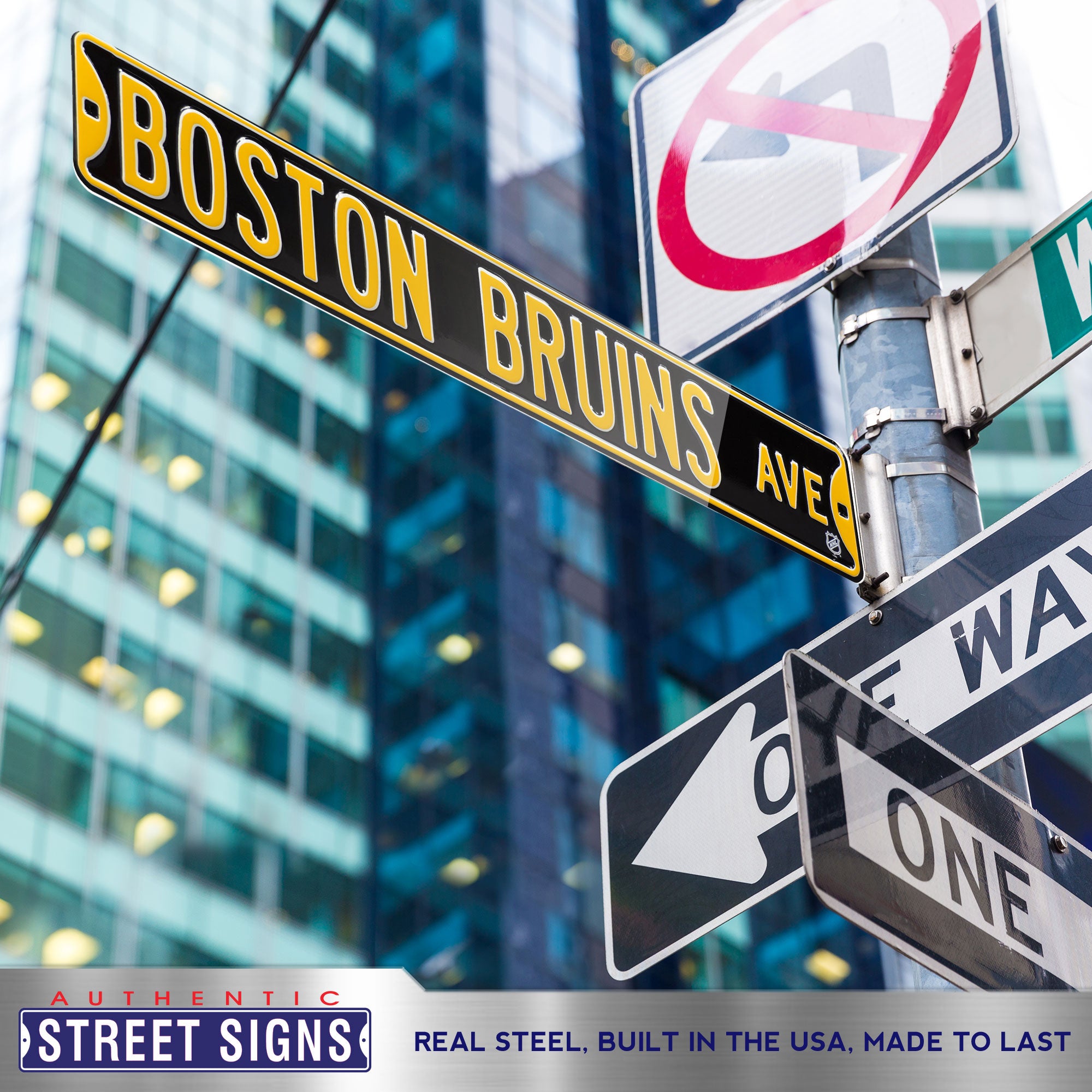 Boston Bruins - BOSTON BRUINS AVE - Embossed Steel Street Sign