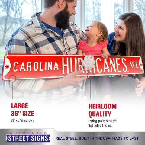 Carolina Hurricanes - HURRICANES AVE - Embossed Steel Street Sign