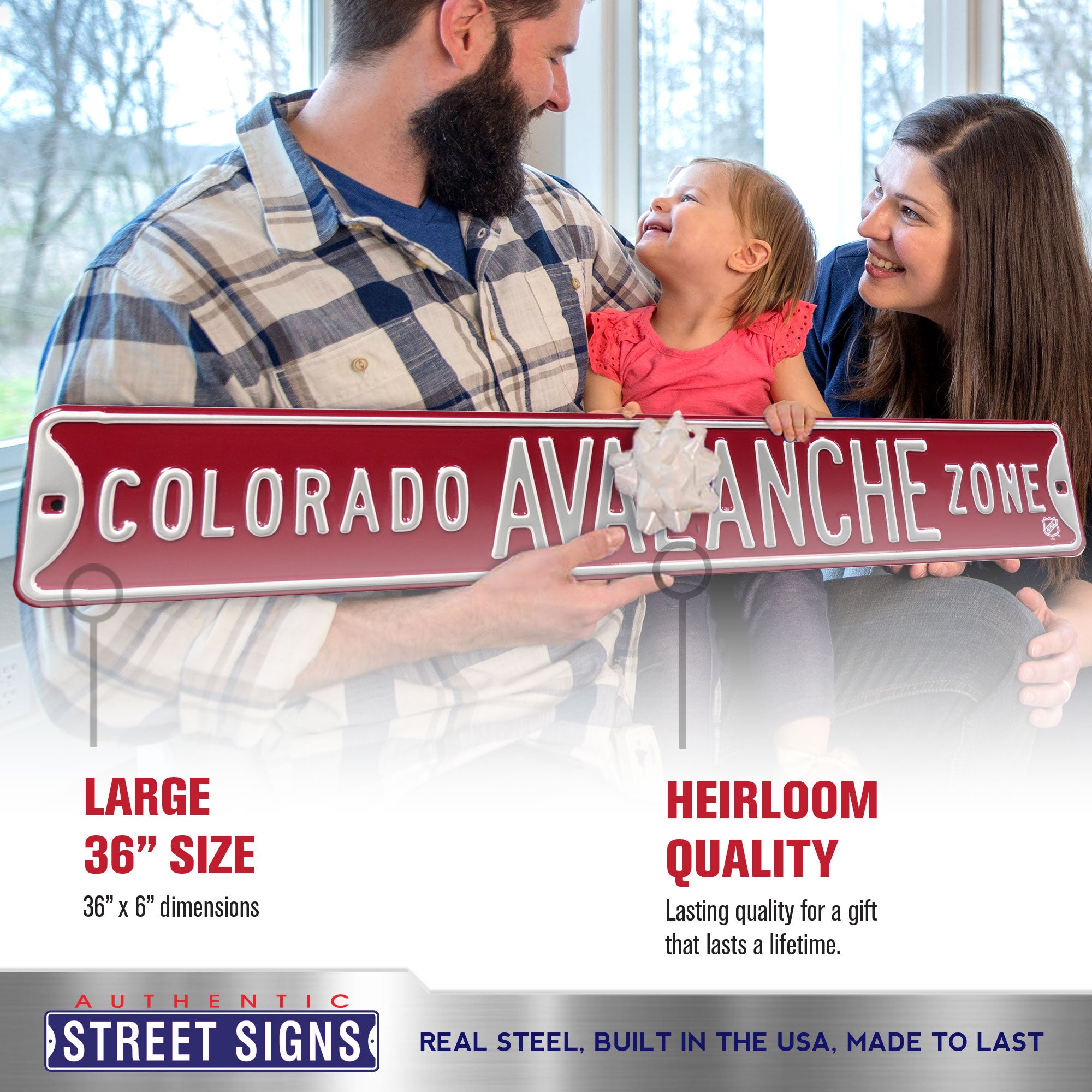 Colorado Avalanche - AVALANCHE ZONE - Embossed Steel Street Sign