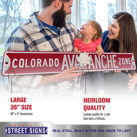 Colorado Avalanche - AVALANCHE ZONE - Embossed Steel Street Sign