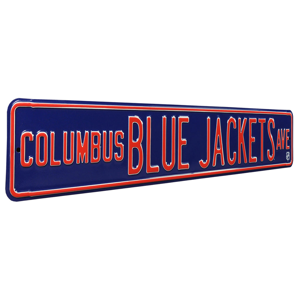 Columbus Blue Jackets - BLUE JACKETS AVE - Embossed Steel Street Sign