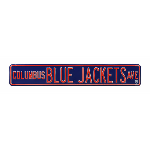Columbus Blue Jackets - BLUE JACKETS AVE - Embossed Steel Street Sign
