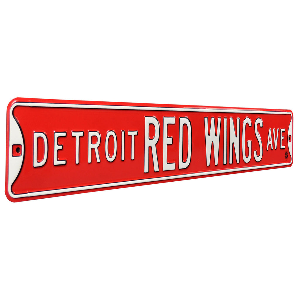Detroit Red Wings - DETROIT RED WINGS AVE - Embossed Steel Street Sign