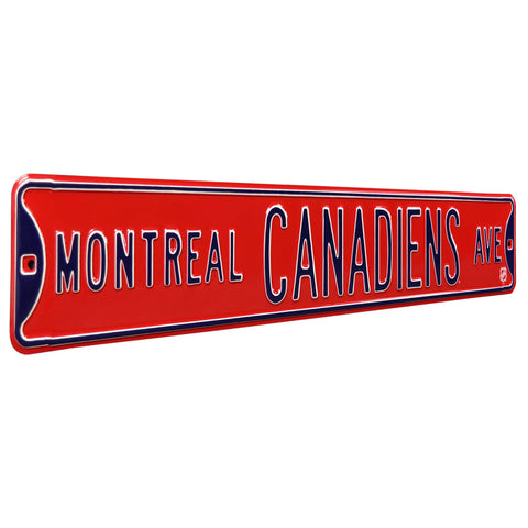 Montreal Canadiens - CANADIENS AVE - Embossed Steel Street Sign