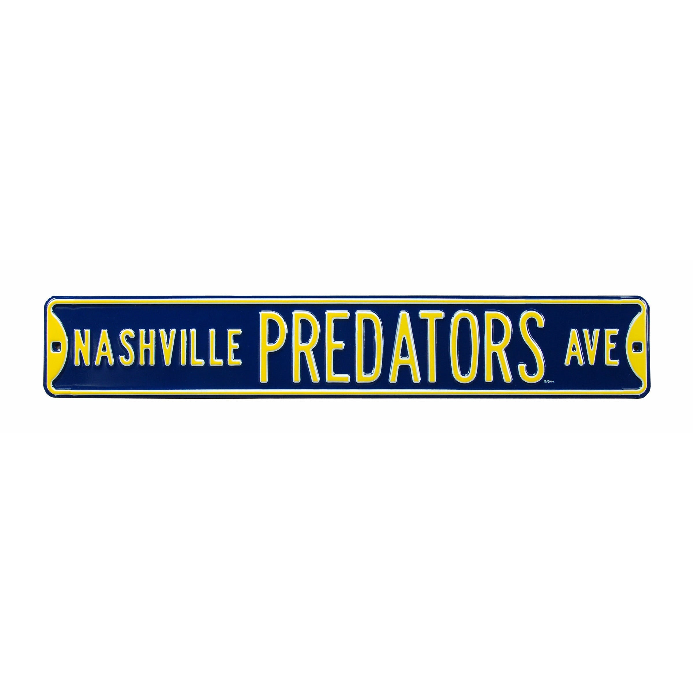 Nashville Predators - PREDATORS AVE - Embossed Steel Street Sign