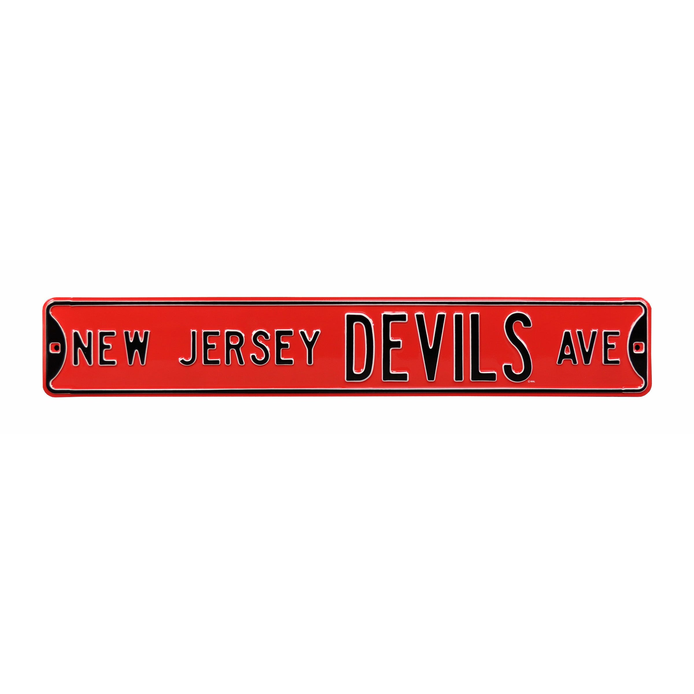 New Jersey Devils - DEVILS AVE - Embossed Steel Street Sign