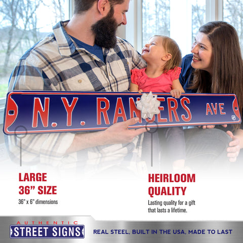 New York Rangers - NY RANGERS AVE - Embossed Steel Street Sign