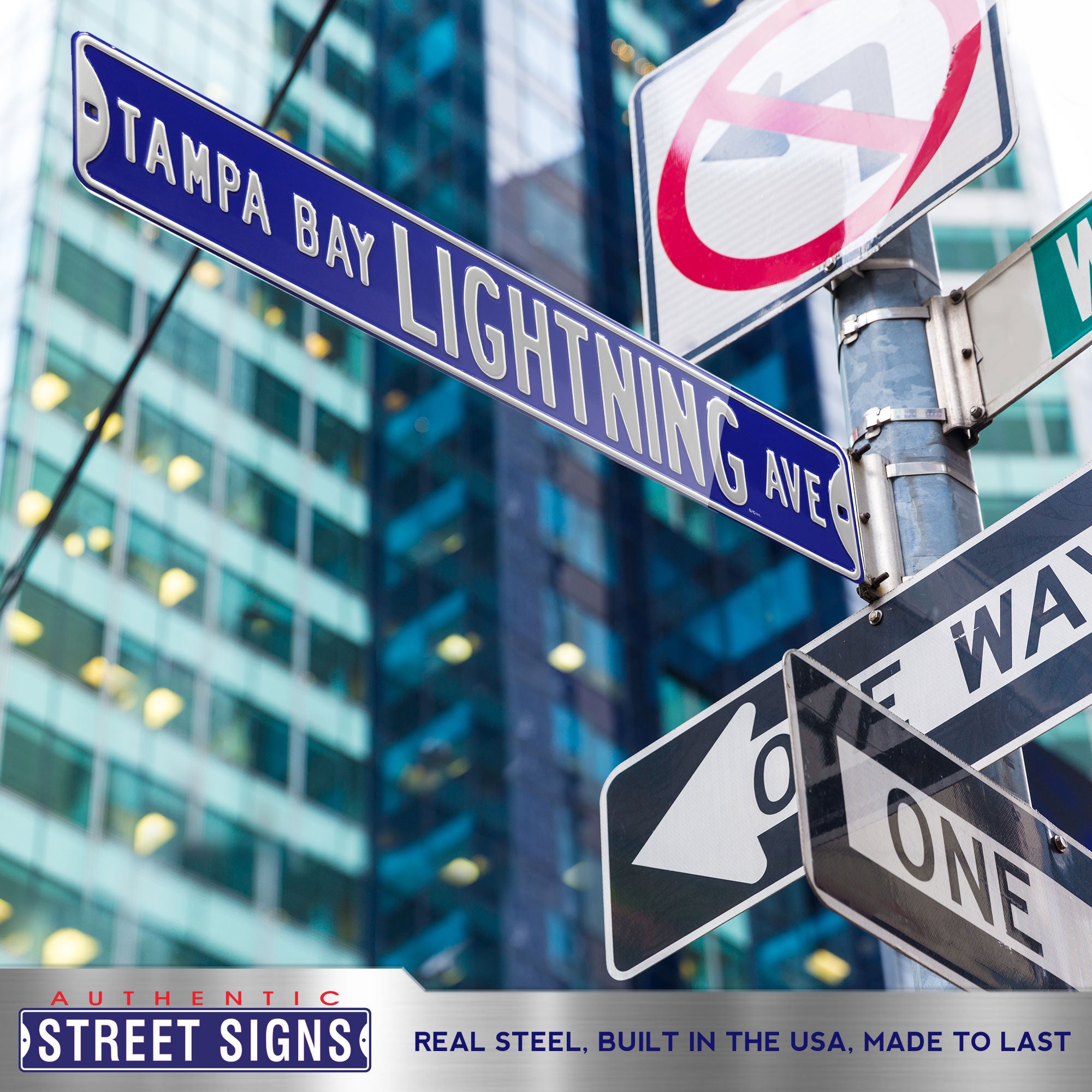 Tampa Bay Lightning - LIGHTNING AVE - Embossed Steel Street Sign