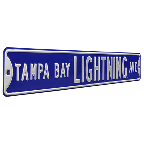 Tampa Bay Lightning - LIGHTNING AVE - Embossed Steel Street Sign