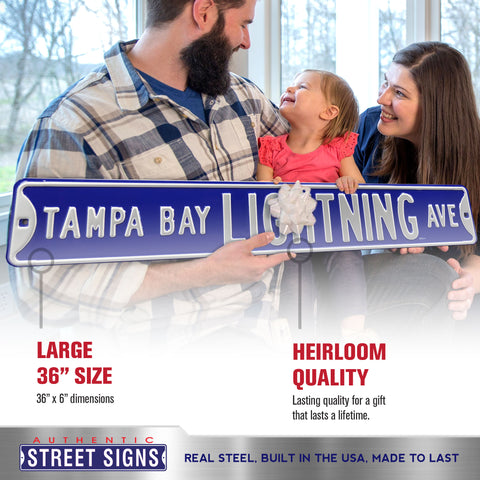 Tampa Bay Lightning - LIGHTNING AVE - Embossed Steel Street Sign