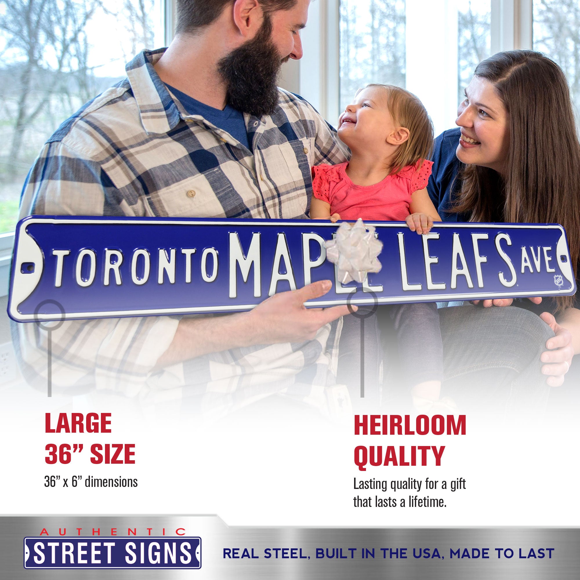 Toronto Maple Leafs - MAPLE LEAFS AVE - Embossed Steel Street Sign