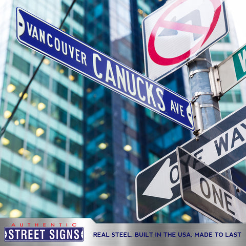Vancouver Canucks - CANUCKS AVE - Embossed Steel Street Sign