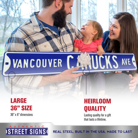 Vancouver Canucks - CANUCKS AVE - Embossed Steel Street Sign