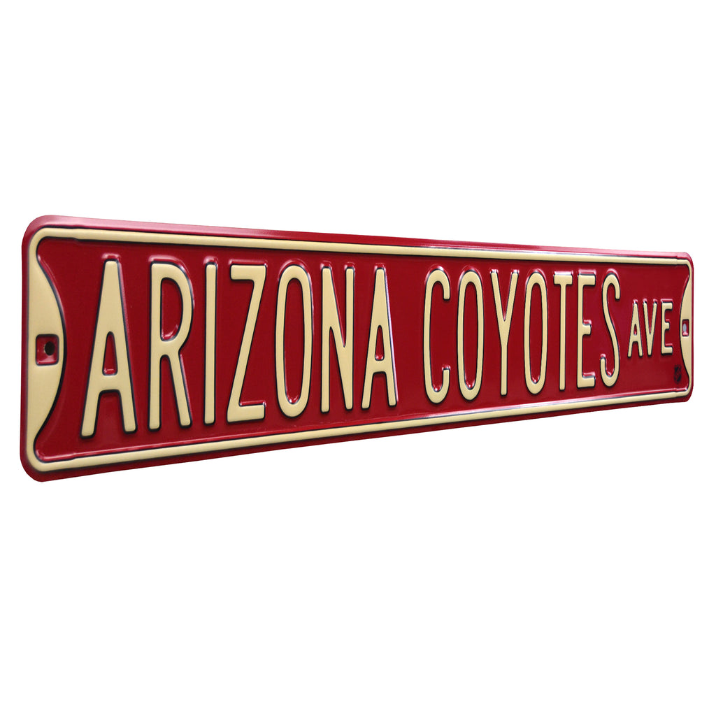 Arizona Coyotes - ARIZONA COYOTES AVE - Embossed Steel Street Sign
