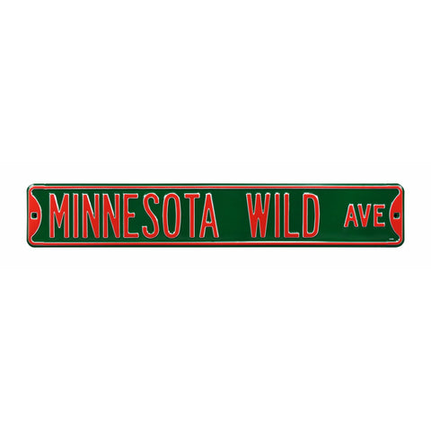 Minnesota Wild - MINNESOTA WILD AVE - Embossed Steel Street Sign
