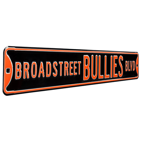 Philadelphia Flyers - BROADSTREET BULLIES BLVD - Embossed Steel Street Sign