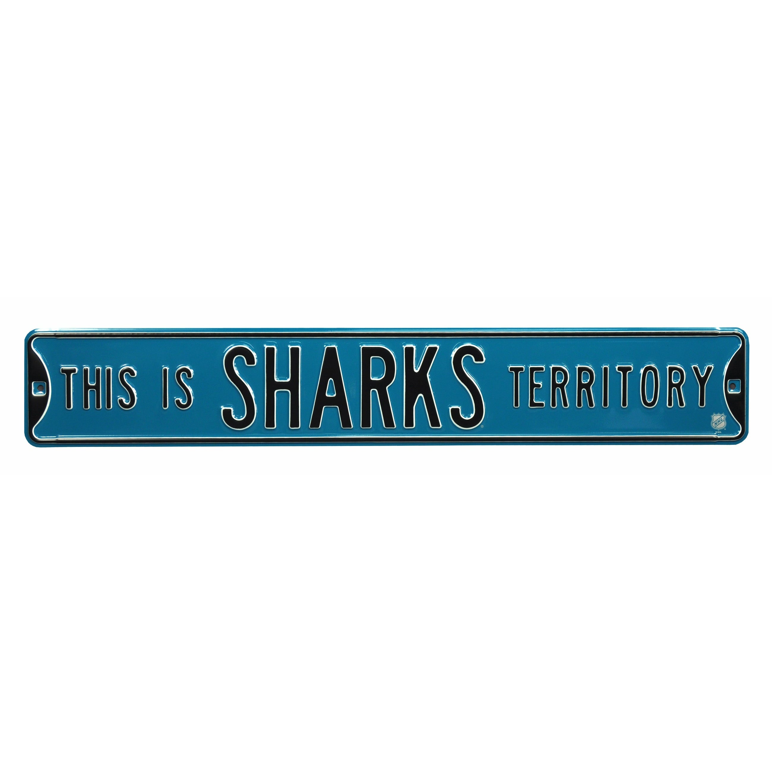 San Jose Sharks - THIS IS SHARKS TERRITORY - Embossed Steel Street Sign