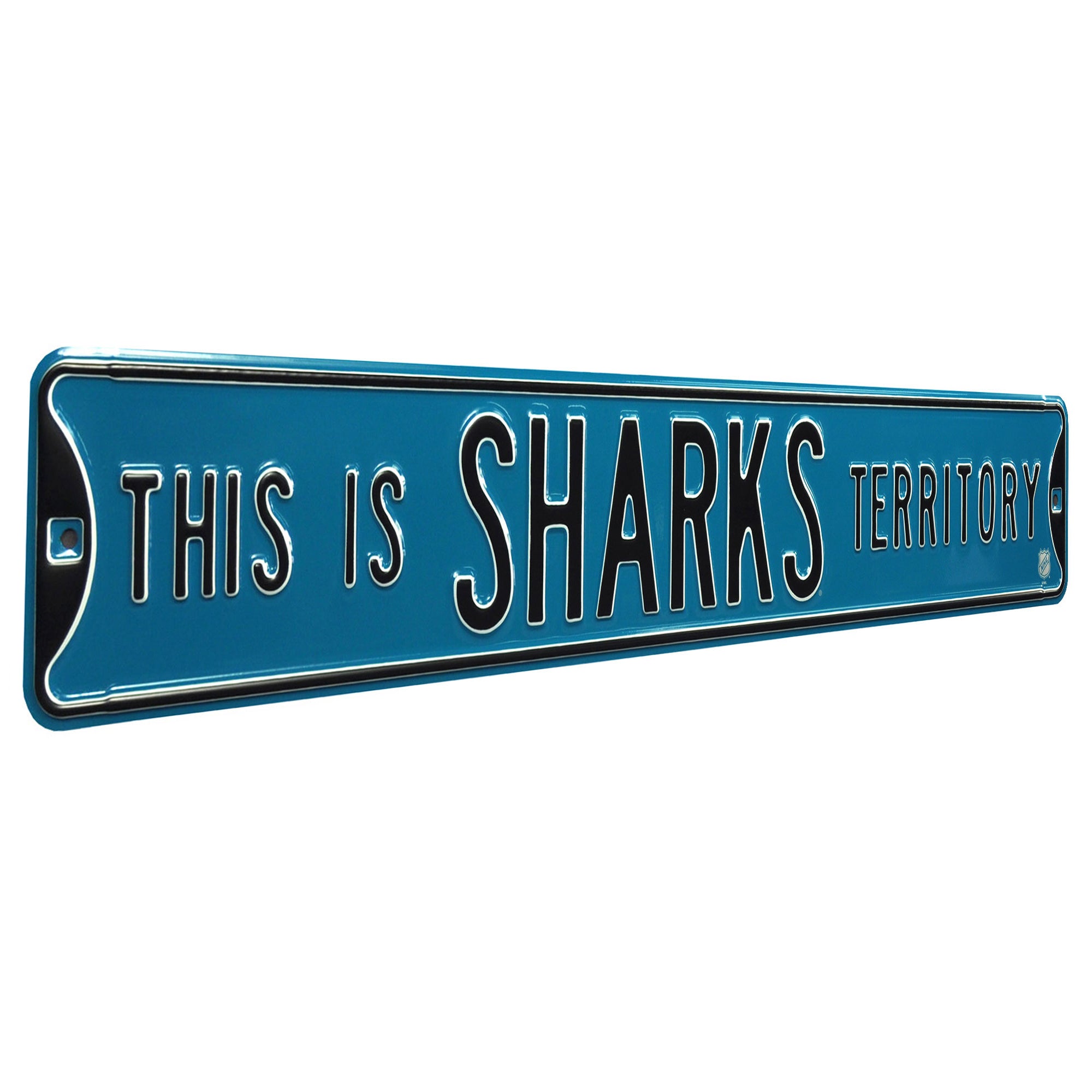 San Jose Sharks - THIS IS SHARKS TERRITORY - Embossed Steel Street Sign