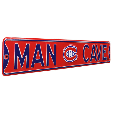 Montreal Canadiens - MAN CAVE - Embossed Steel Street Sign