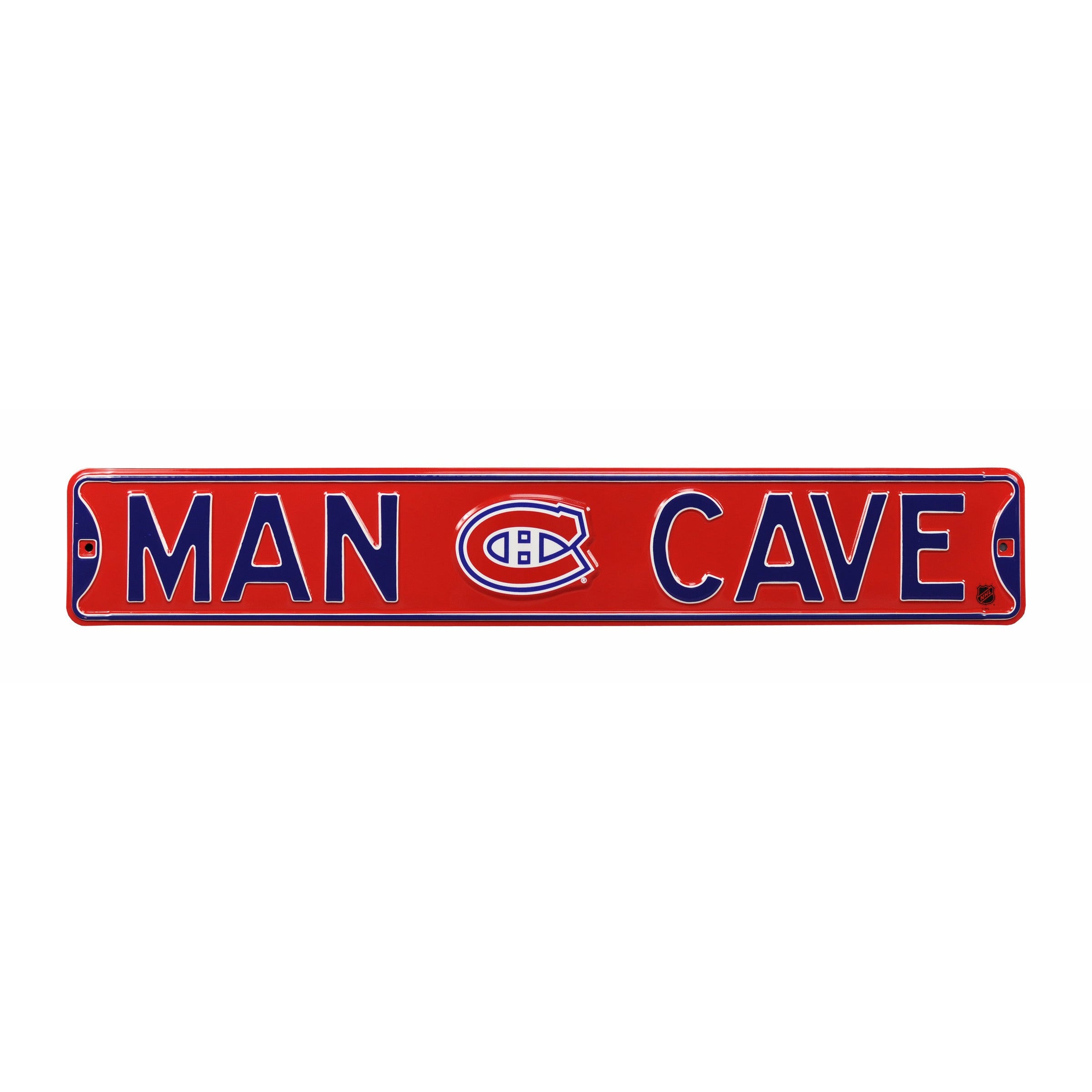 Montreal Canadiens - MAN CAVE - Embossed Steel Street Sign