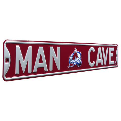 Colorado Avalanche - MAN CAVE - Embossed Steel Street Sign